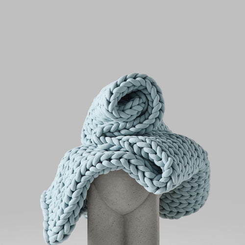 Chunky Knit Weighted Blanket UK 7kg - Luxury Hand-Woven Throw, Cosy Textured Blanket, Deep Sleep Anxiety Relief