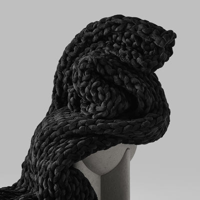 Mega Knit Weighted Blanket UK 9kg - Oversized Chunky Hand-Woven Throw, Luxury Statement Blanket, Deep Pressure Therapy